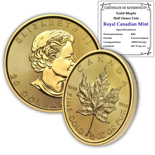 Certified 1/2 oz Canadian Gold Coin Maple Leaf