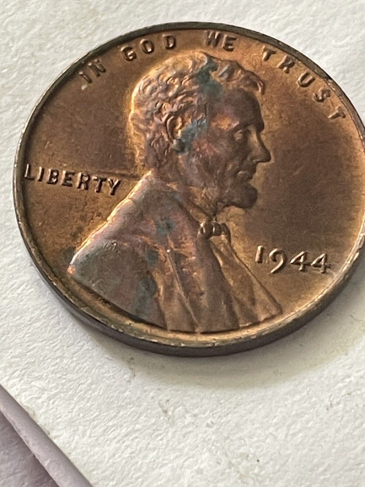 1944 US Wheat Penny Cent with Multiple Errors
