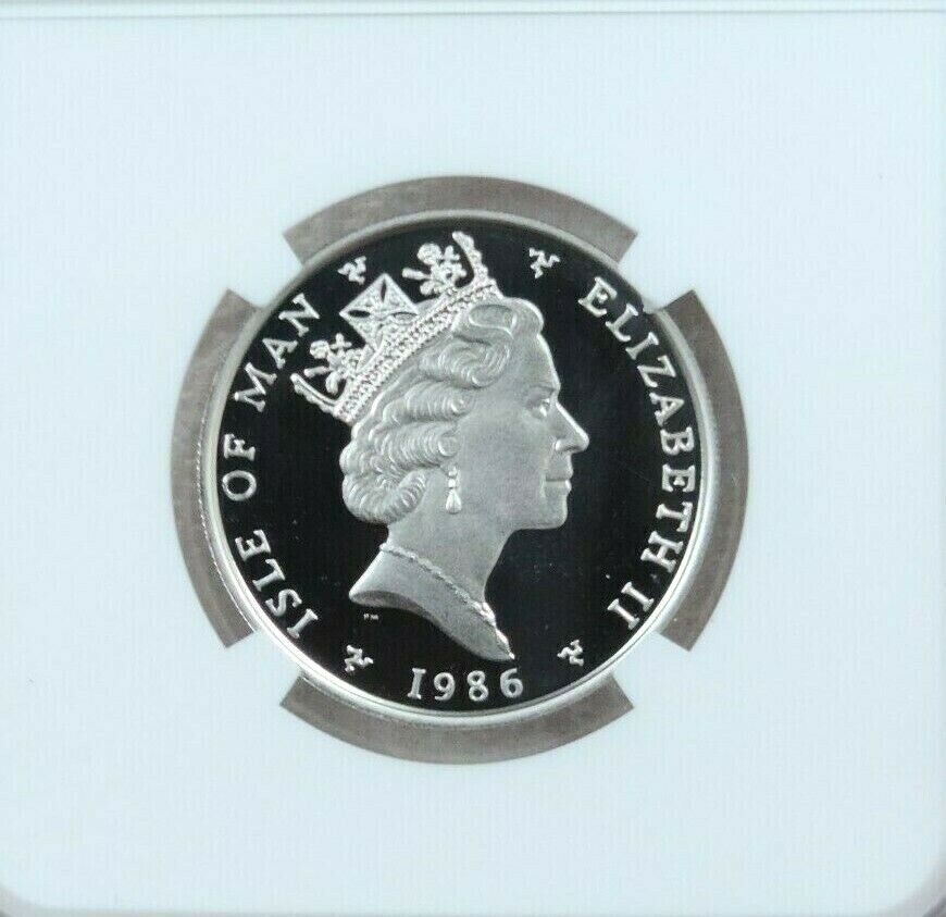 1986 Isle of Man Platinum 1/2 Noble NGC PF 69 Ultra Cameo