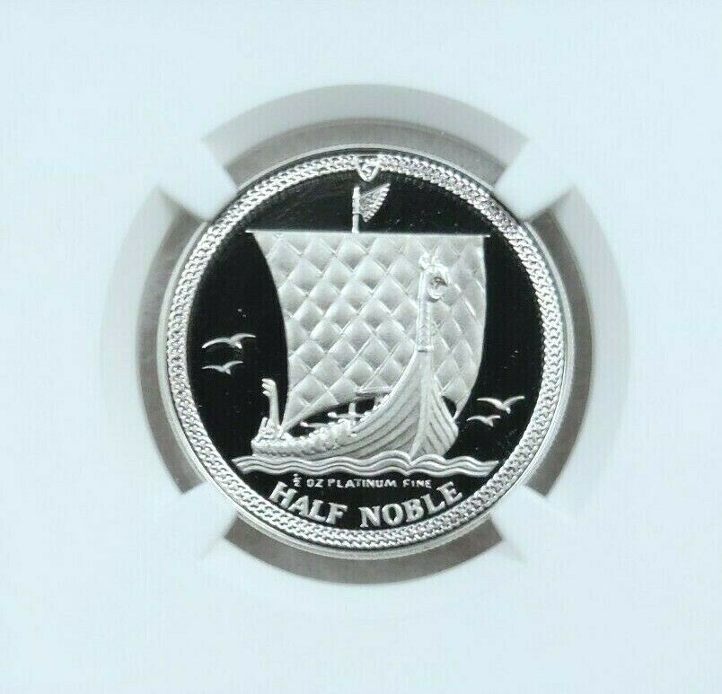 1986 Isle of Man Platinum 1/2 Noble NGC PF 69 Ultra Cameo