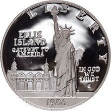 1986 S Statute of Liberty Silver Commemorative Dollar