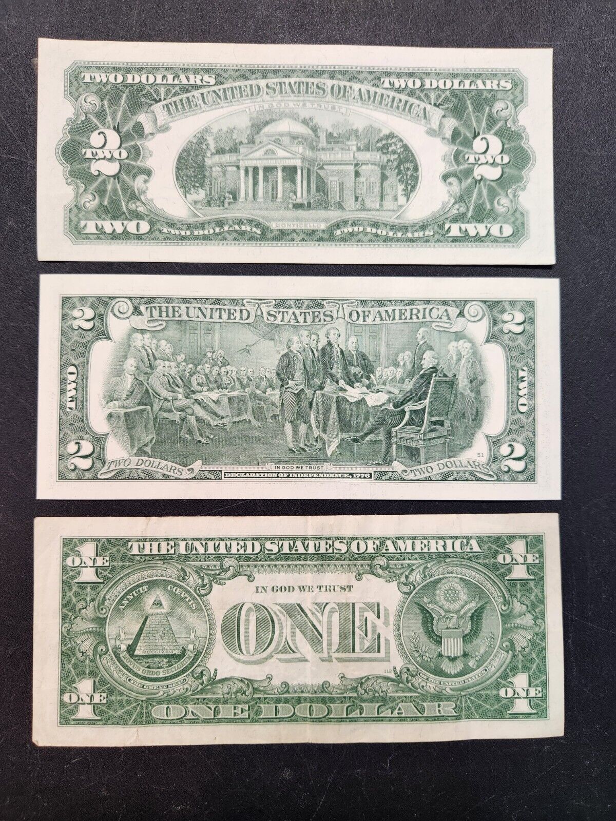 Starter lot: U.S. Bills red seal, silver certificate