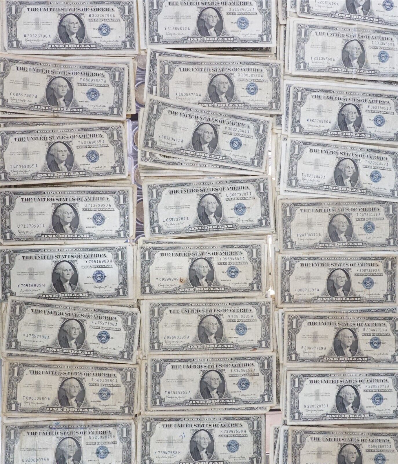 10 1935-1957 Silver Certificates US Currency $1 Notes
