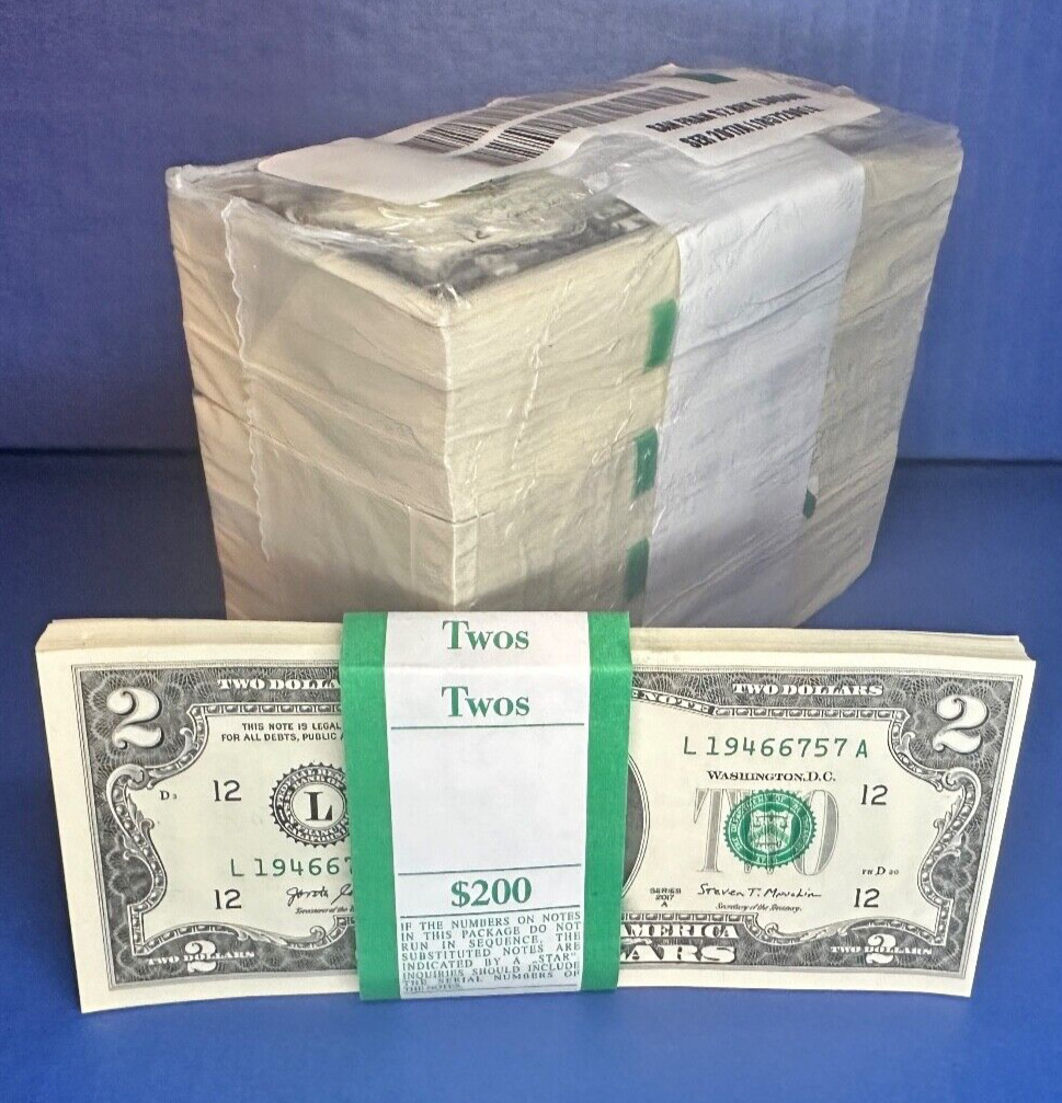 5 Sequential $2 Bills - Gem Uncirculated Authentic Currency