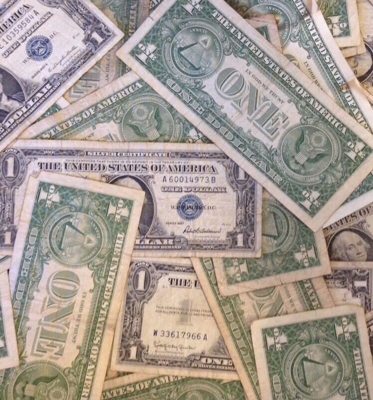 1923-1957 $1 Silver Certificate Blue US Currency Note