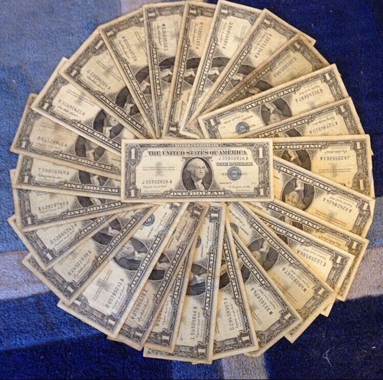1923-1957 $1 Silver Certificate Blue US Currency VG+