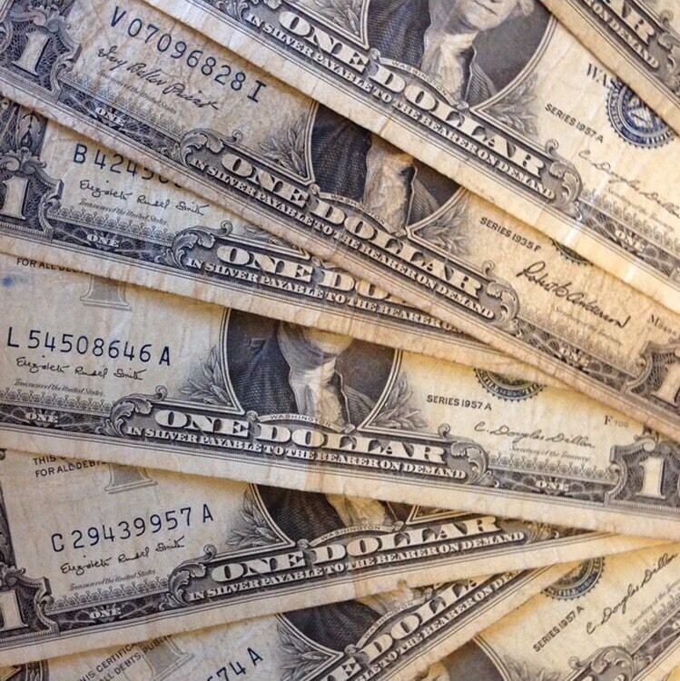 1923-1957 $1 Silver Certificate Blue US Currency VG+