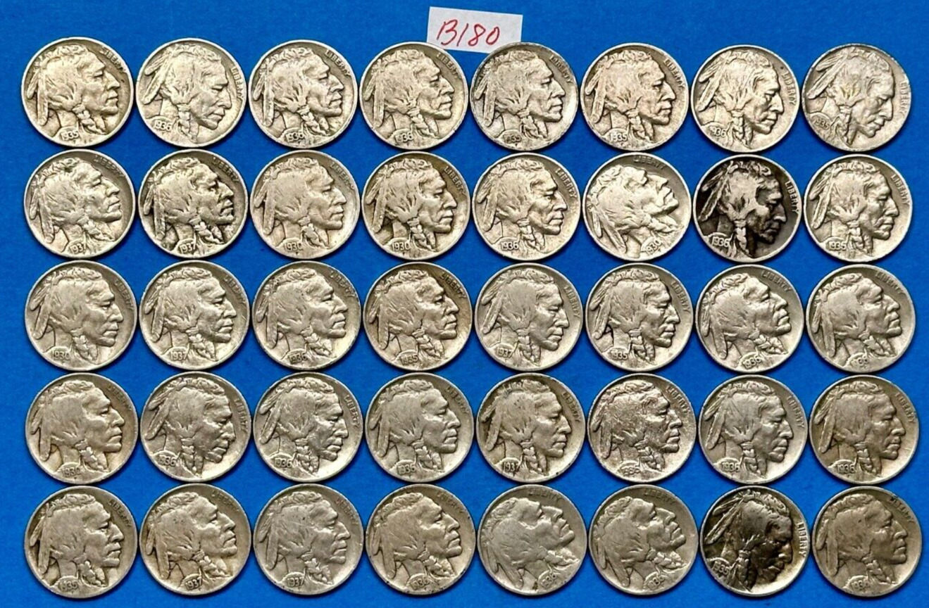 40 Full Date Buffalo Nickels Roll | Estate Sale