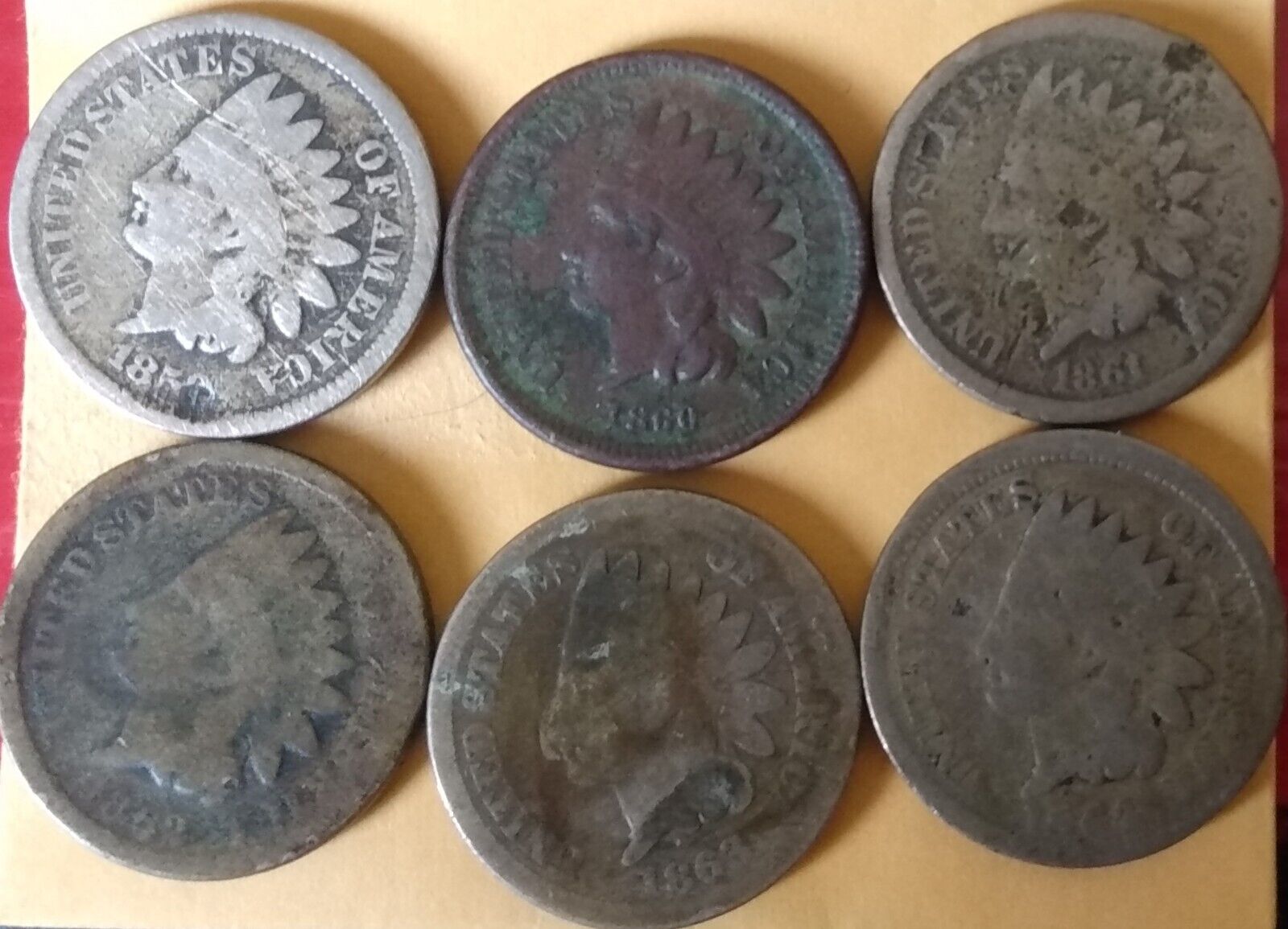 Complete Indian Head Copper-Nickel Penny Set 1859-1864