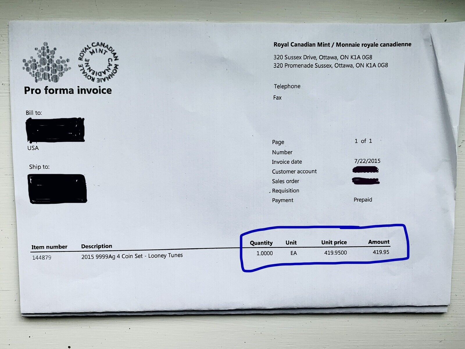 2015 Canada Looney Tunes Silver 4 Coin Set