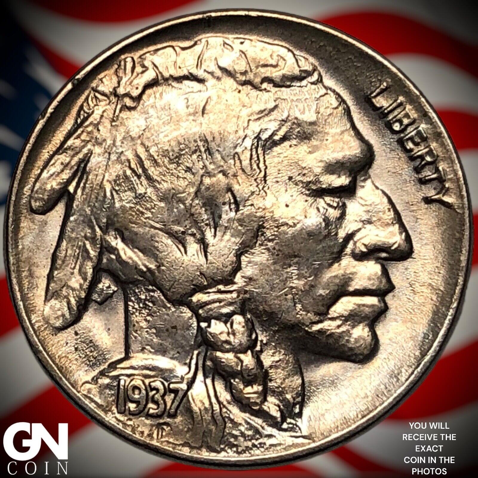 1937 D 3 LEG Buffalo Nickel - Y1008