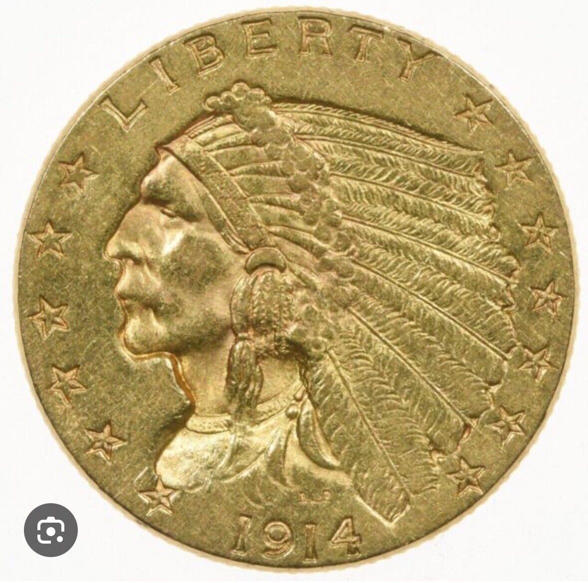 1914 Indian Head Quarter Eagle Gold Coin