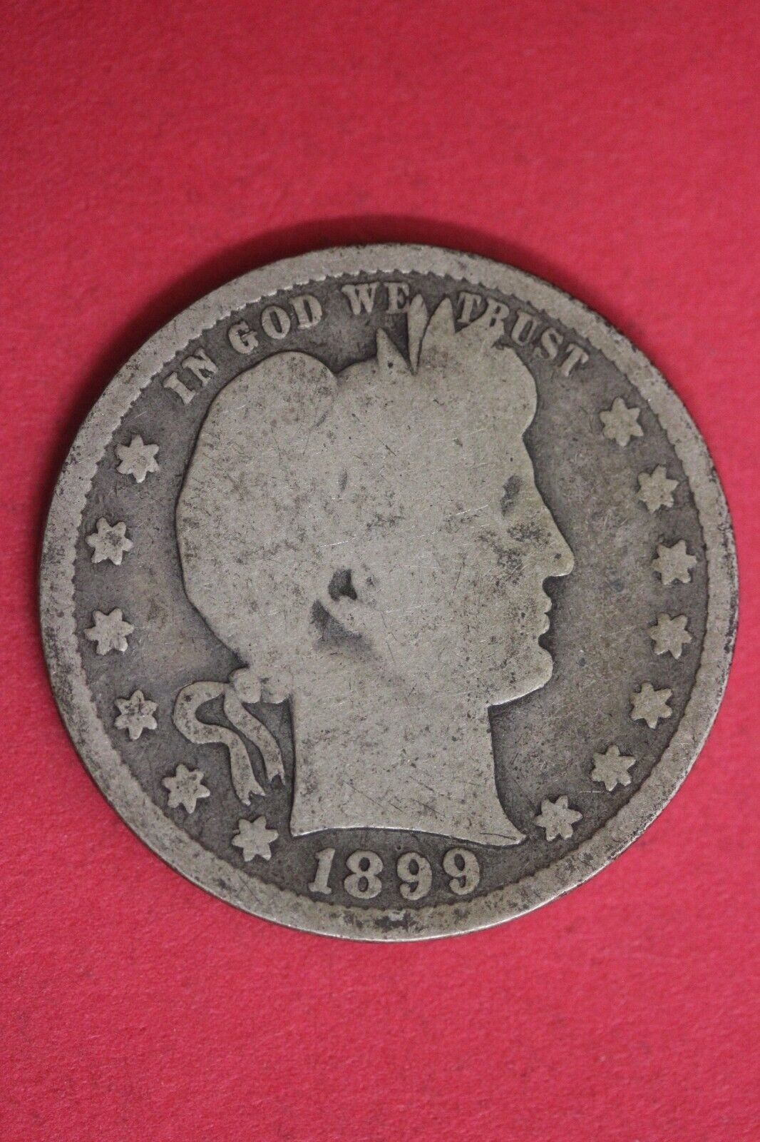 1899 S Barber Liberty Silver Quarter - Shown exact