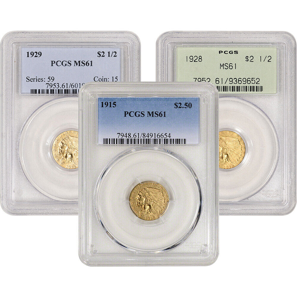 US Gold $2.50 Indian Head Quarter Eagle - PCGS MS61