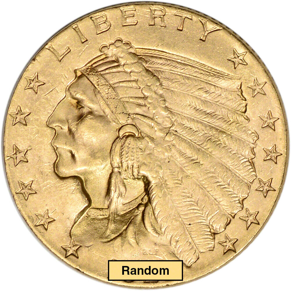 US Gold $2.50 Indian Head Quarter Eagle - PCGS MS61
