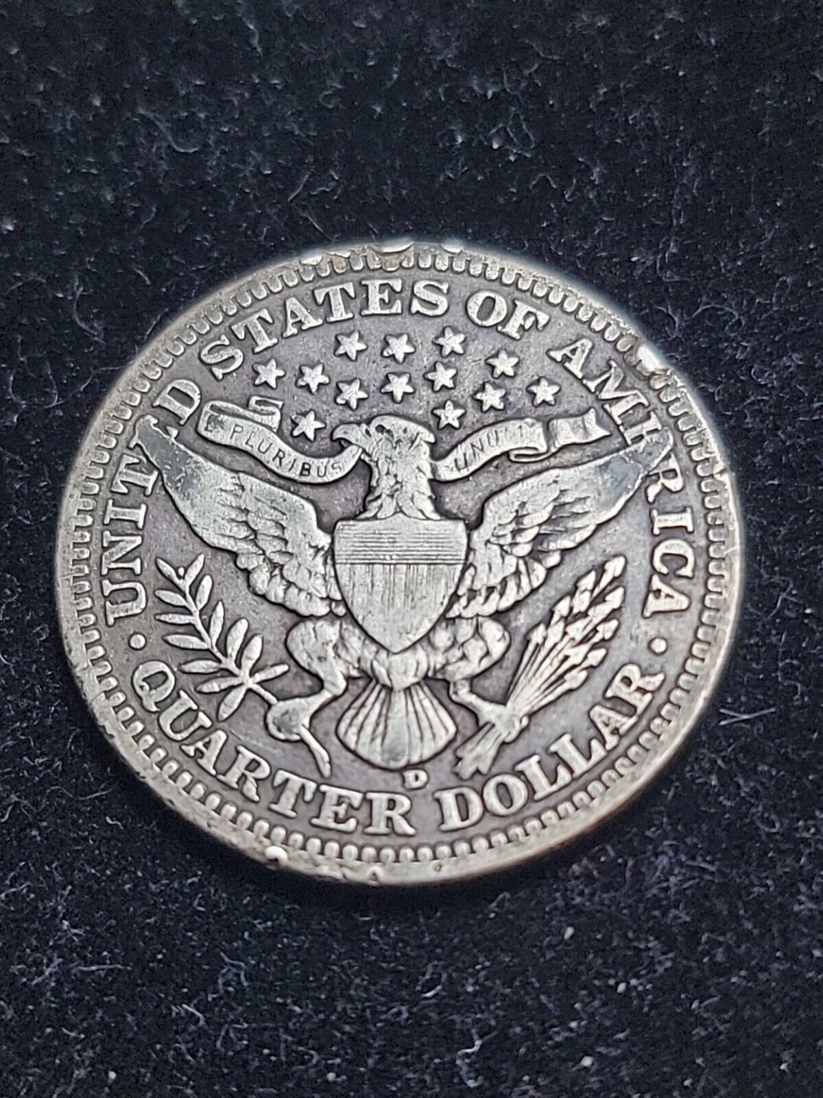 1914-D Barber Silver Quarter Full Liberty, detailed design