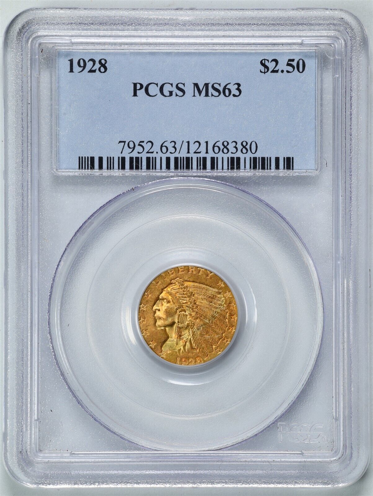 1928 Indian Head Gold Quarter Eagle MS63 PCGS
