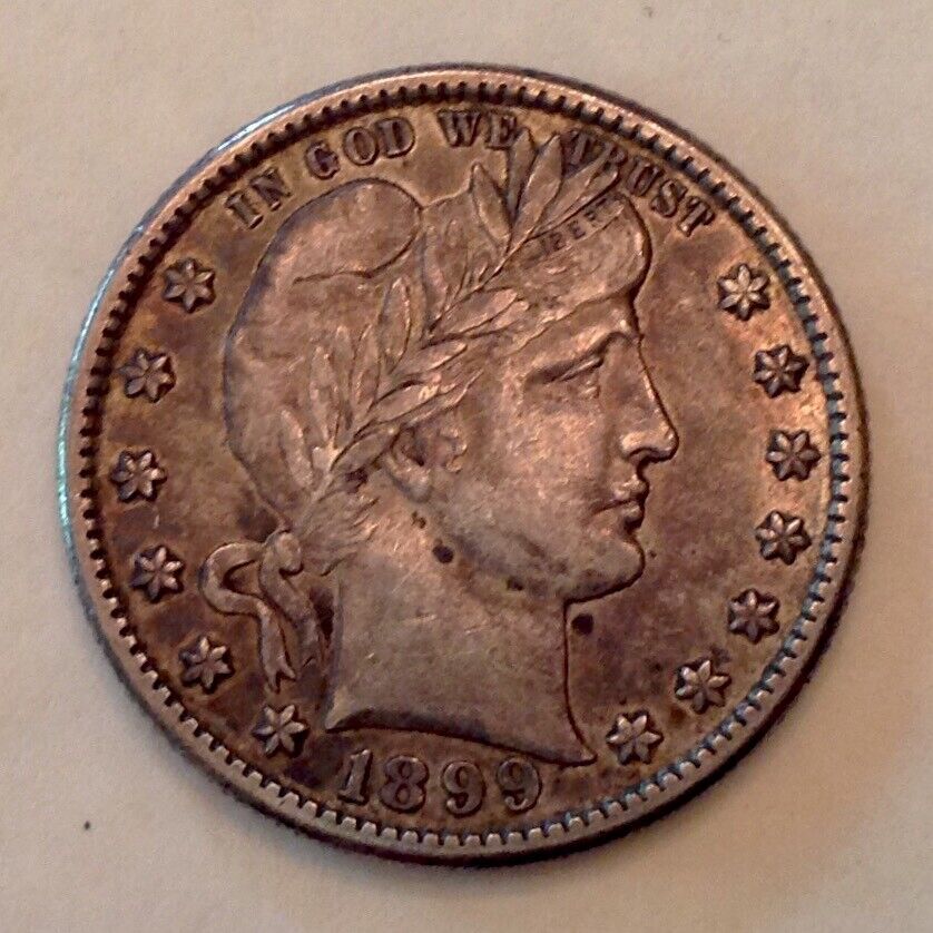 1899 S Barber Quarter 25 Cents Collectible Item