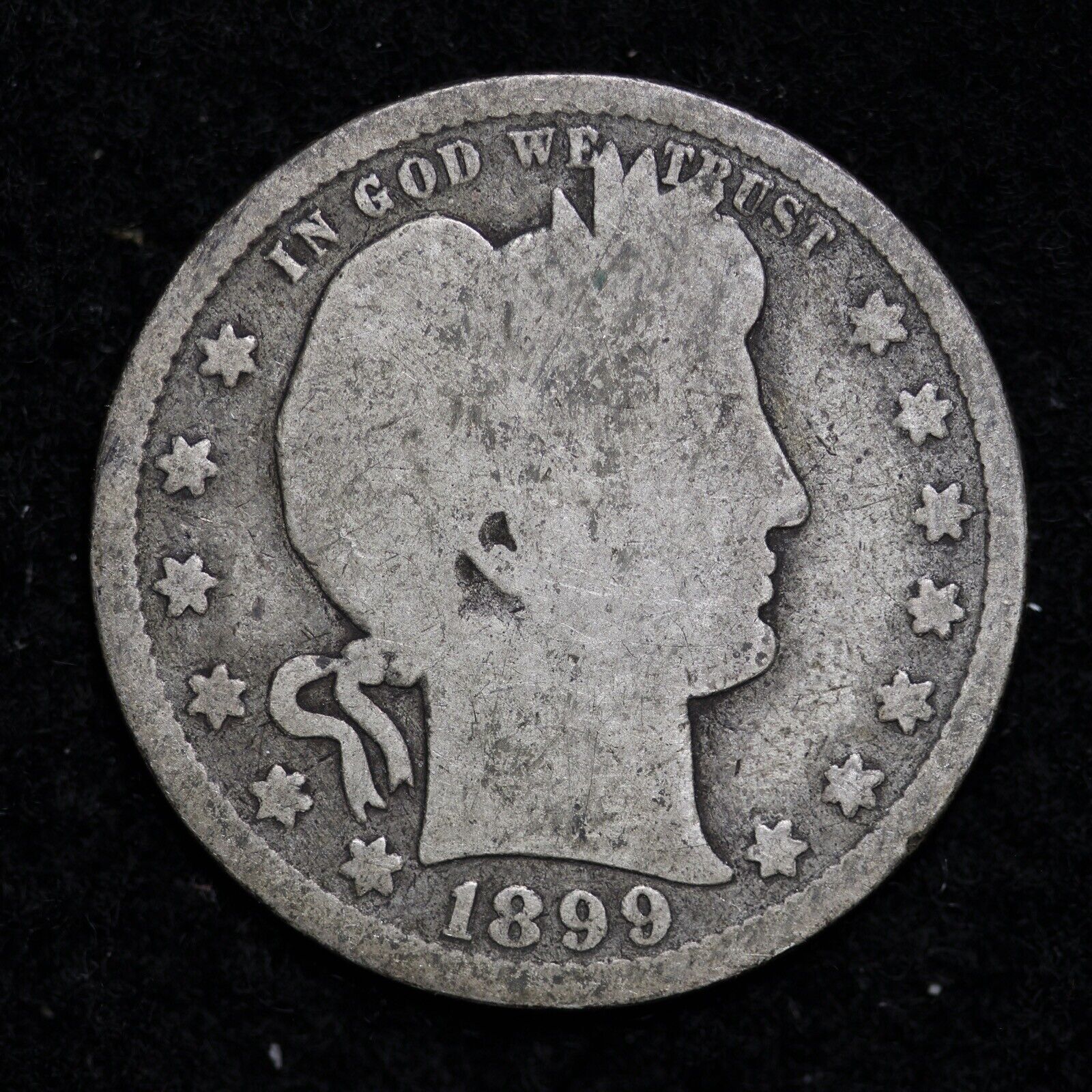 Rare 1899-S Barber Silver Quarter BO23