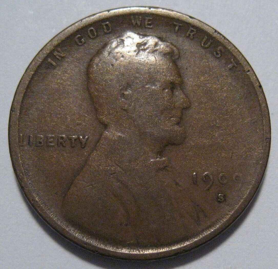 1909-S-VDB Lincoln WHEAT Cent VF, Key Date