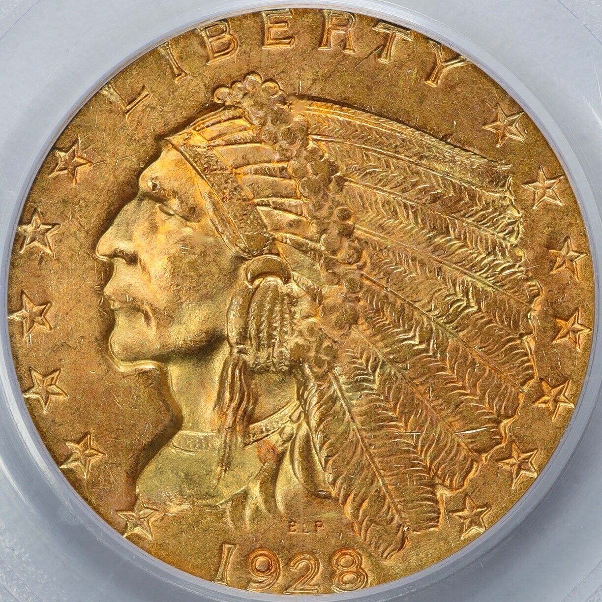 1928 Indian Head Gold Quarter Eagle MS63 PCGS