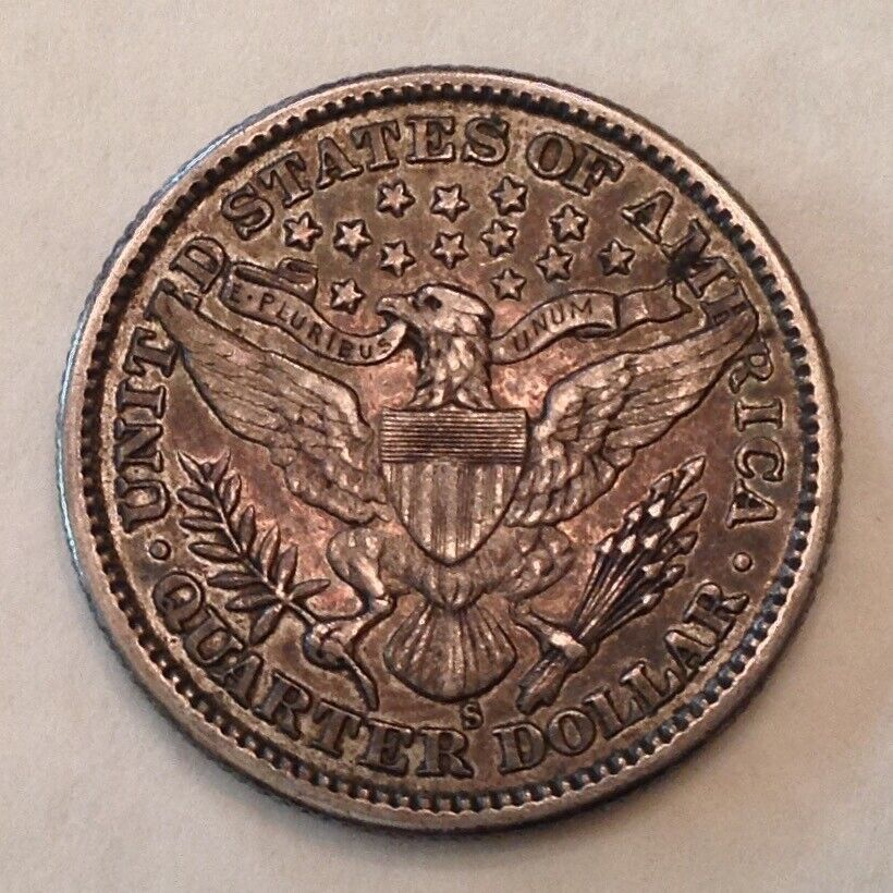 1899 S Barber Quarter 25 Cents Collectible Item