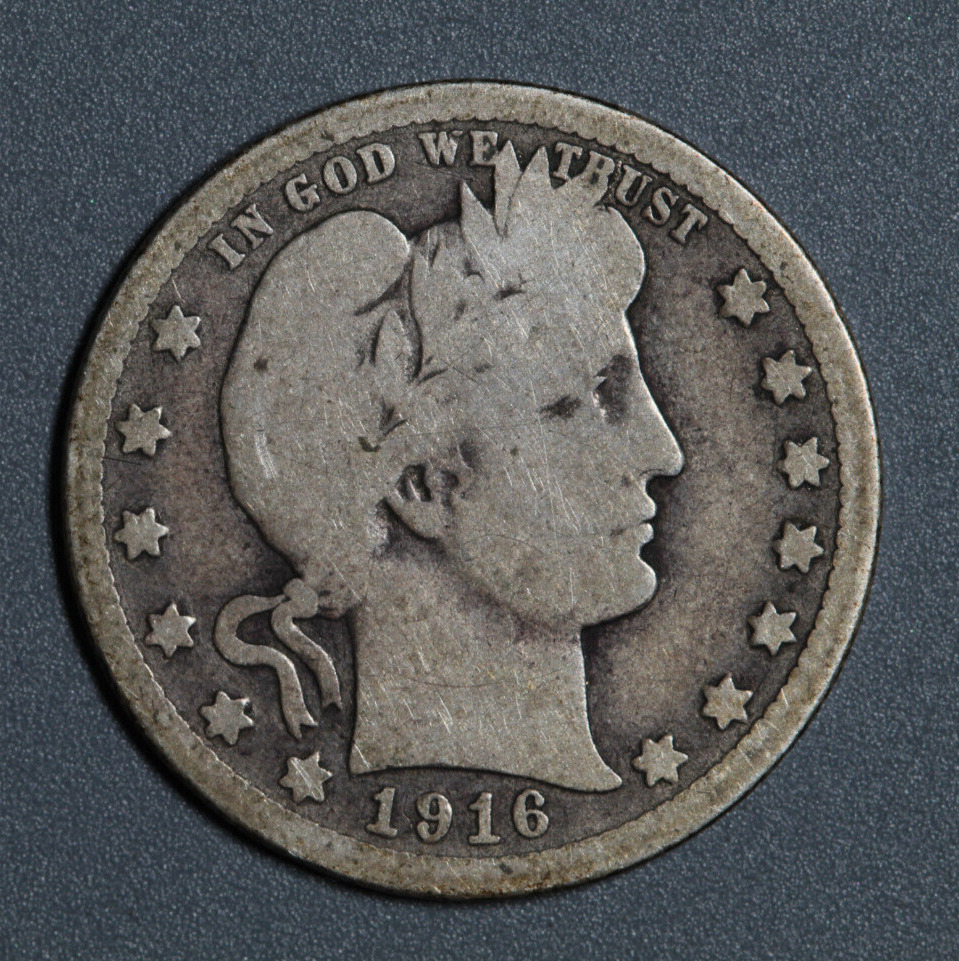 1916 D Liberty Head "Barber" Quarter Silver 25¢