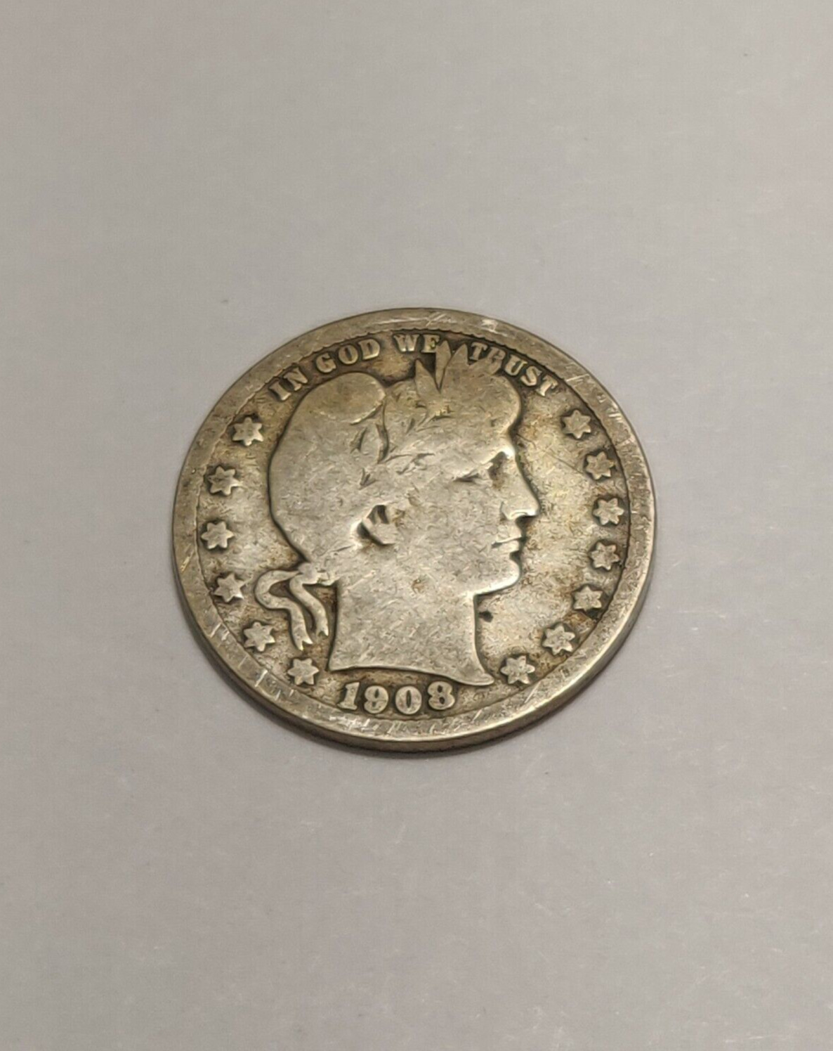 1908 D Barber Silver Quarter - Rare Collectible Coin
