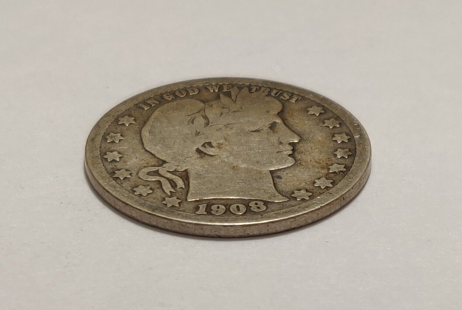 1908 D Barber Silver Quarter - Rare Collectible Coin