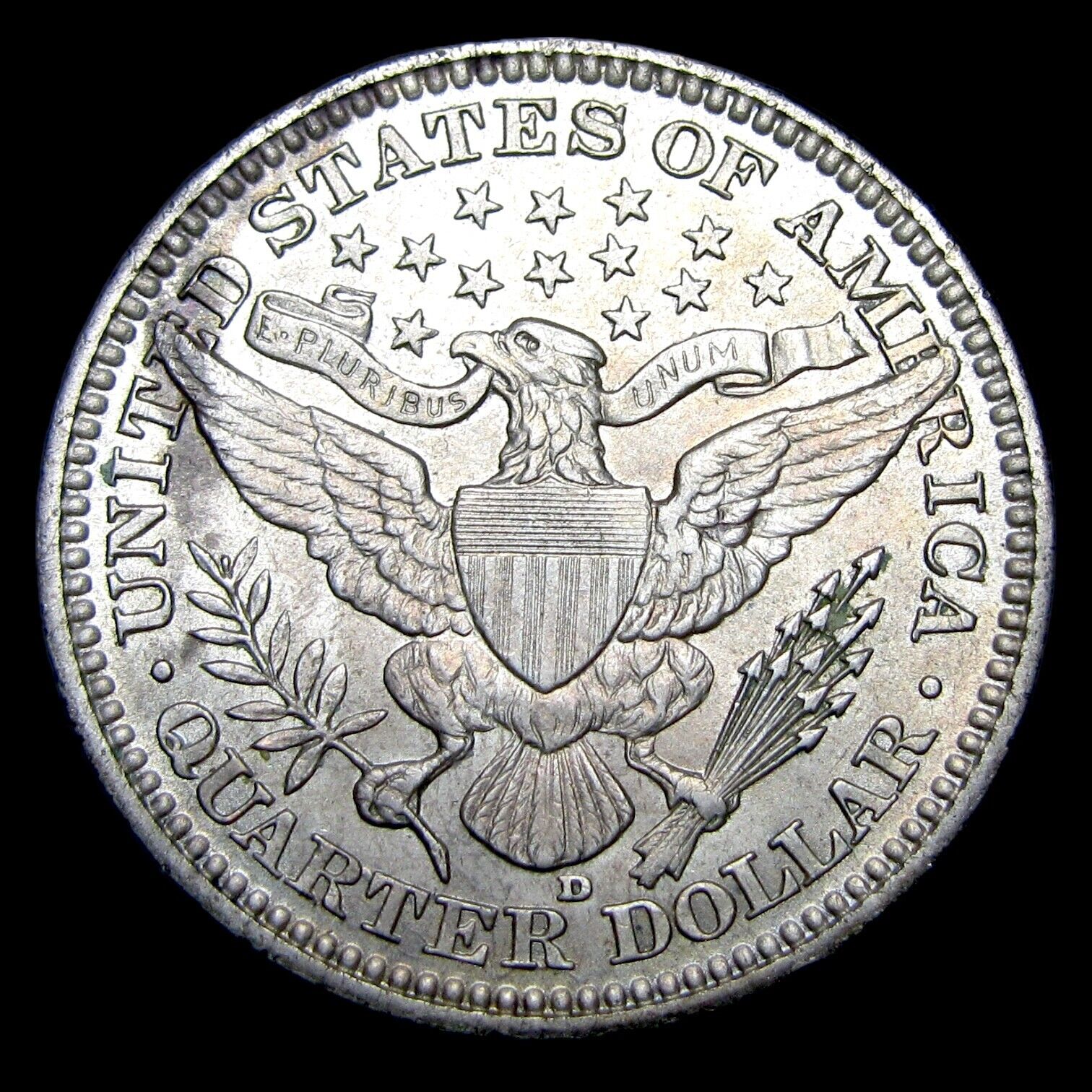 1916-D Barber Quarter Silver Coin #017N