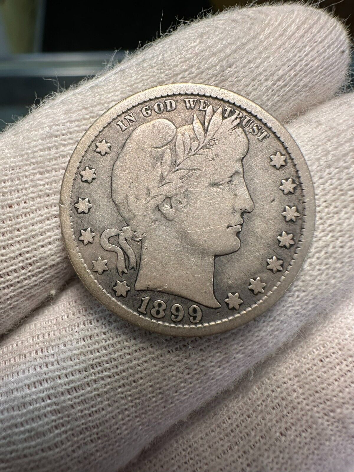 1899-S Barber Quarter in VG+ Condition