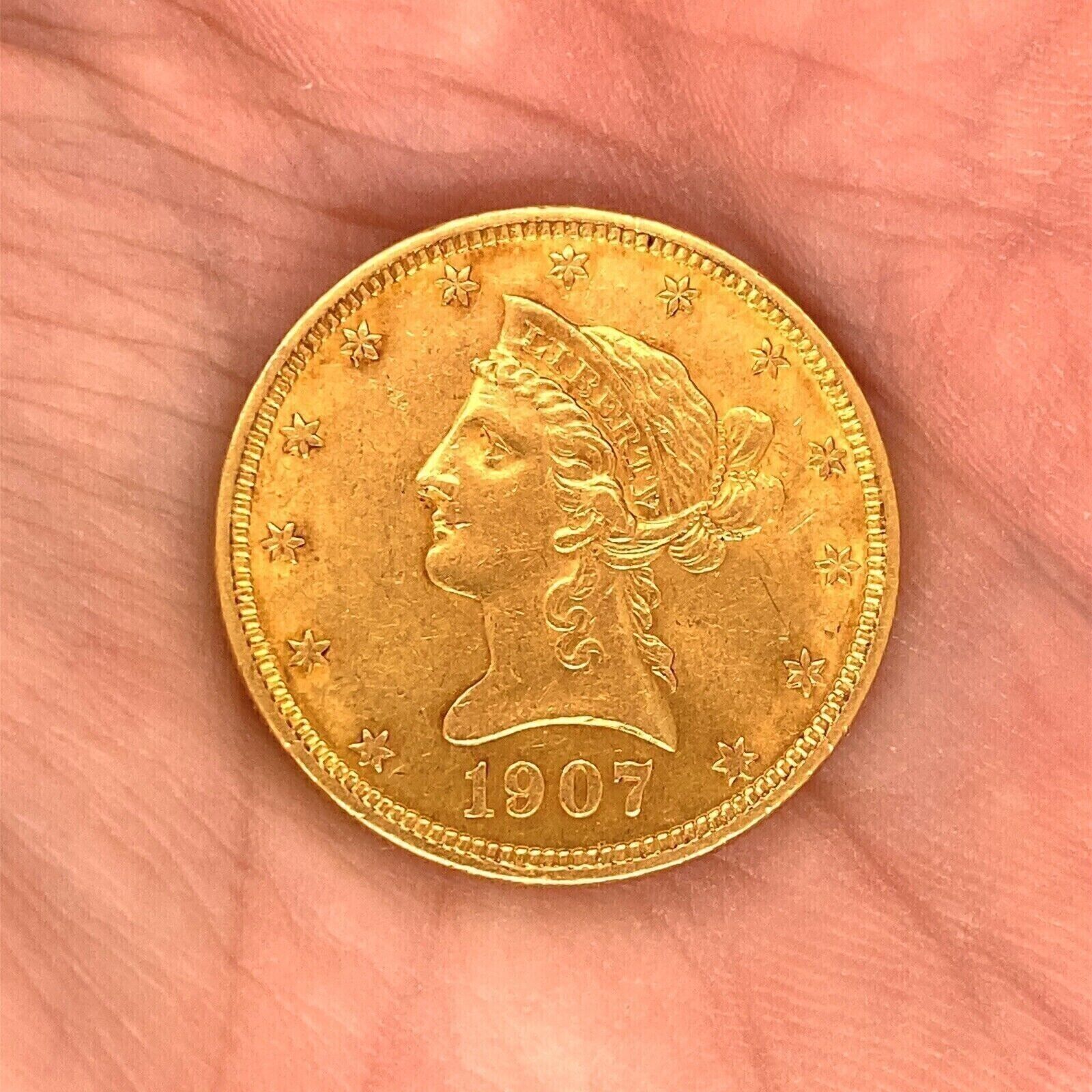 1907 Indian Head Eagle Gold Coin Pendant 14k