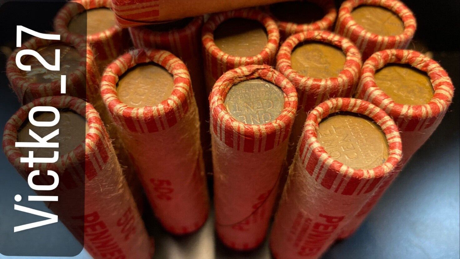 1909-1958 Lincoln Wheat Cent Rolls - 50 Coins