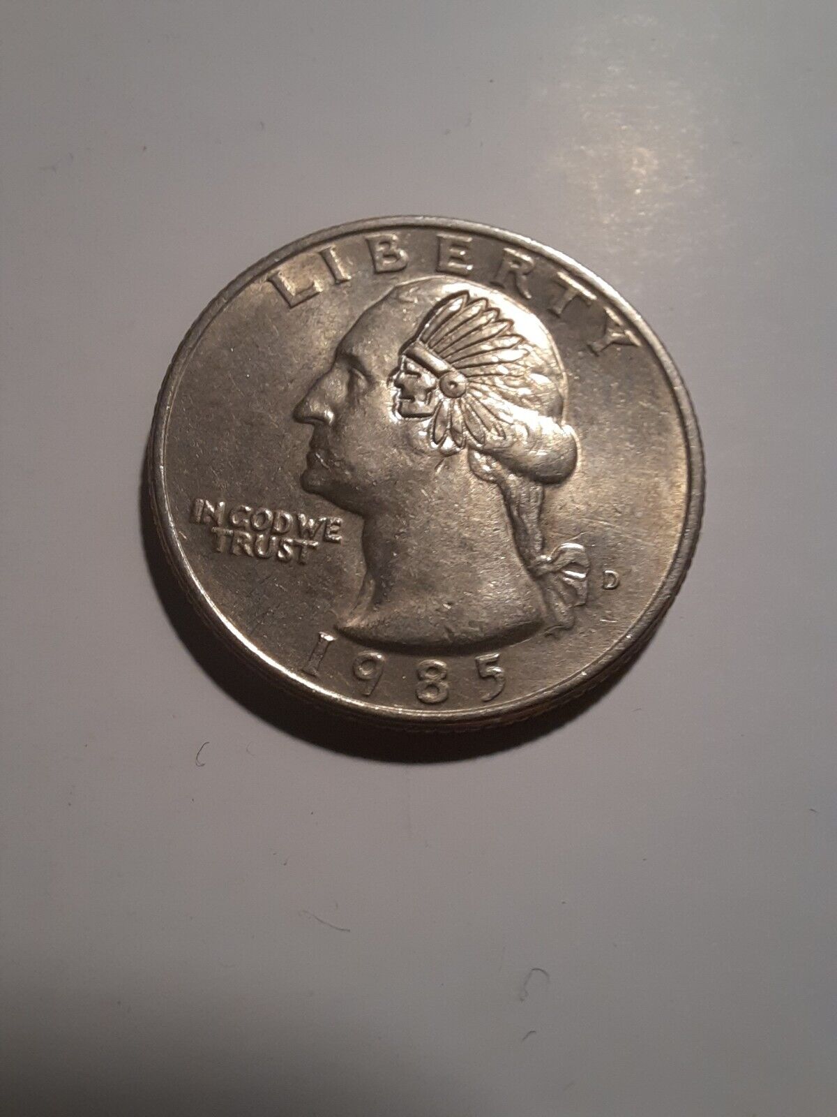 Authentic Washington Indian Head Quarter Counterstamp Coin