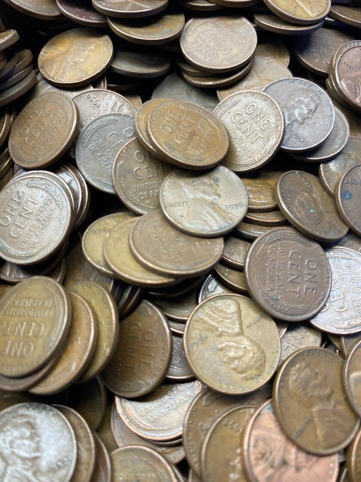 1909-1958 Lincoln Wheat Cent Rolls - 50 Coins