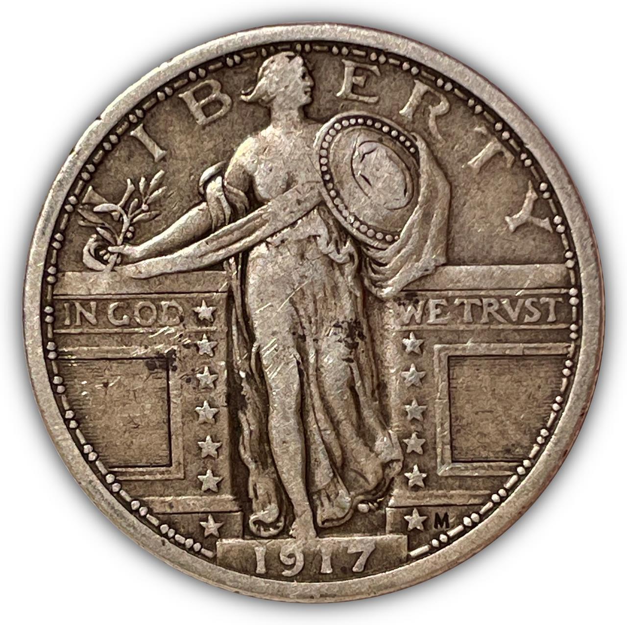 1917 Type I Standing Liberty XF+ Quarter #5077