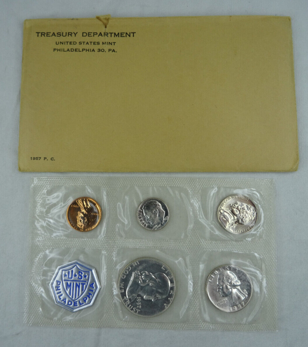 1957 US Mint Silver Proof Set 90% 5 Coins