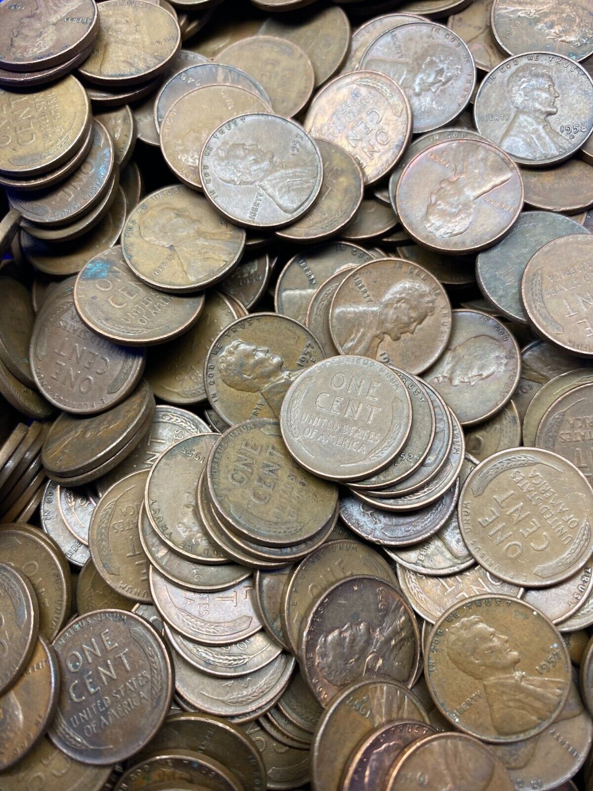 1909-1958 Lincoln Wheat Cent Rolls - 50 Coins