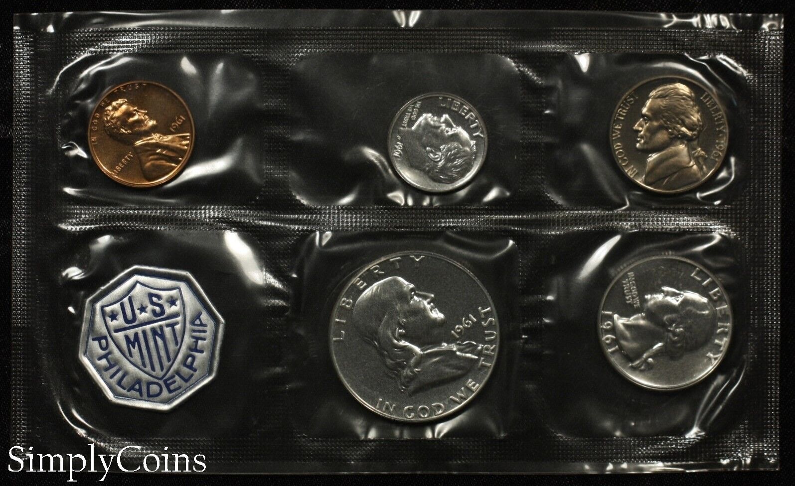 1961 US Mint 90% Silver Proof Coin Set