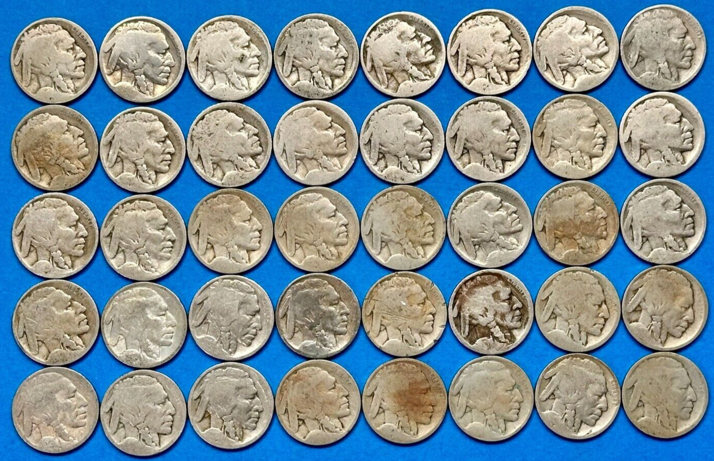 Buffalo Nickels Roll of 40 Vintage Collectible Coins