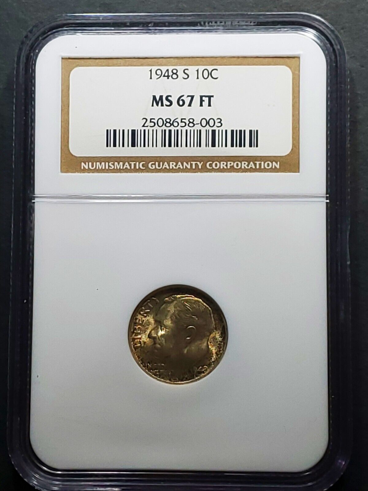 1948-S Roosevelt Dime NGC MS/67FT Coin Holder
