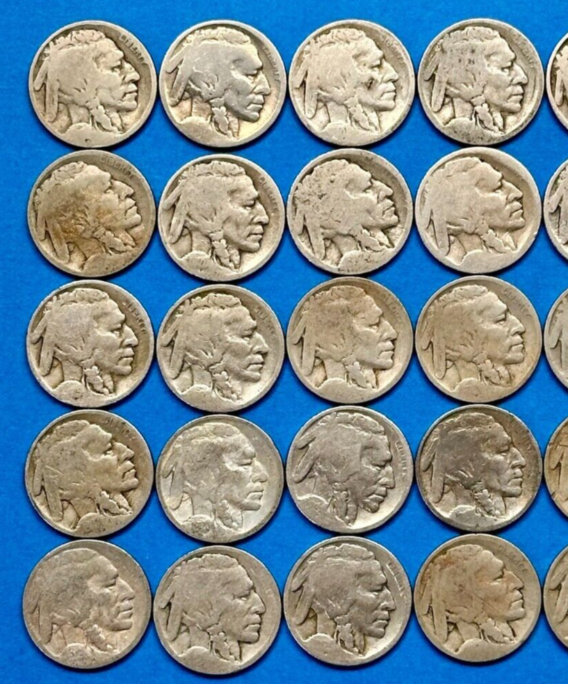 Buffalo Nickels Roll of 40 Vintage Collectible Coins