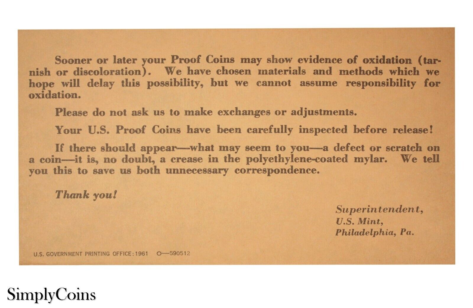 1961 US Mint 90% Silver Proof Coin Set