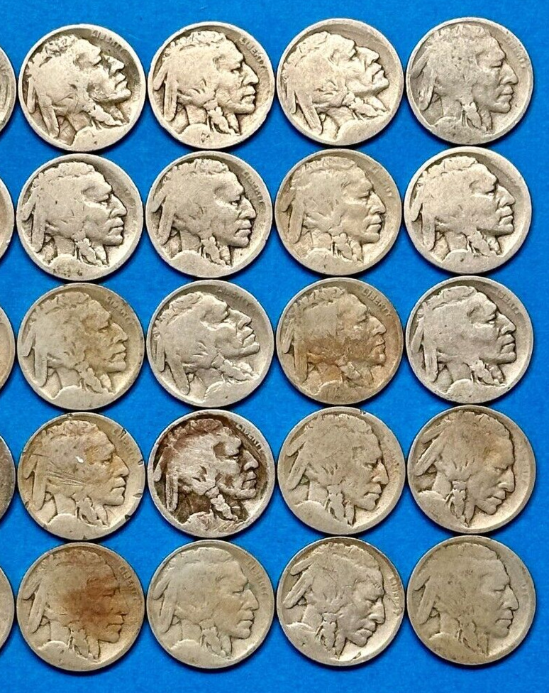 Buffalo Nickels Roll of 40 Vintage Collectible Coins
