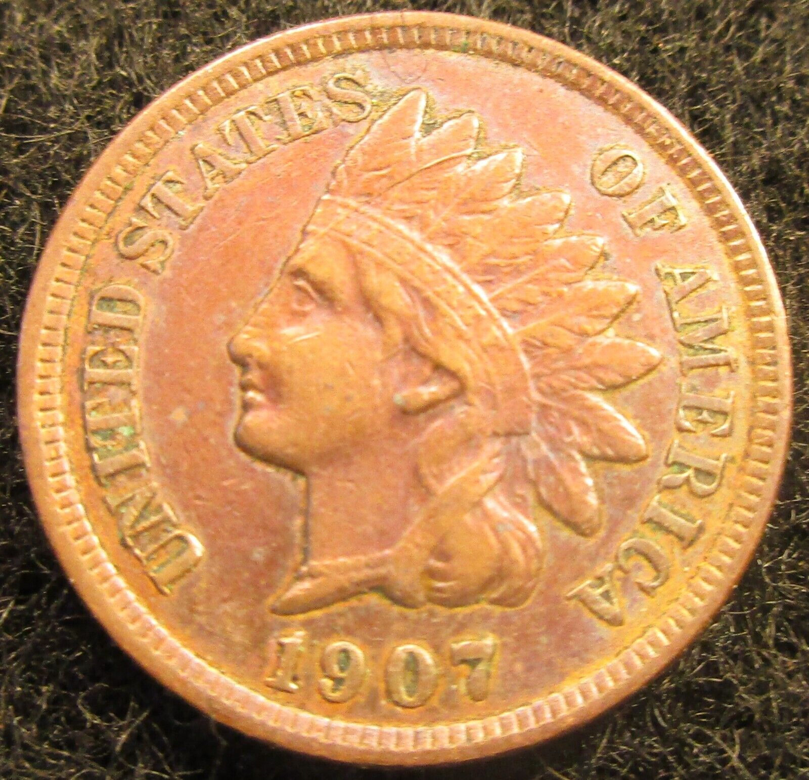 1907 Indian Head Cent with Full Liberty