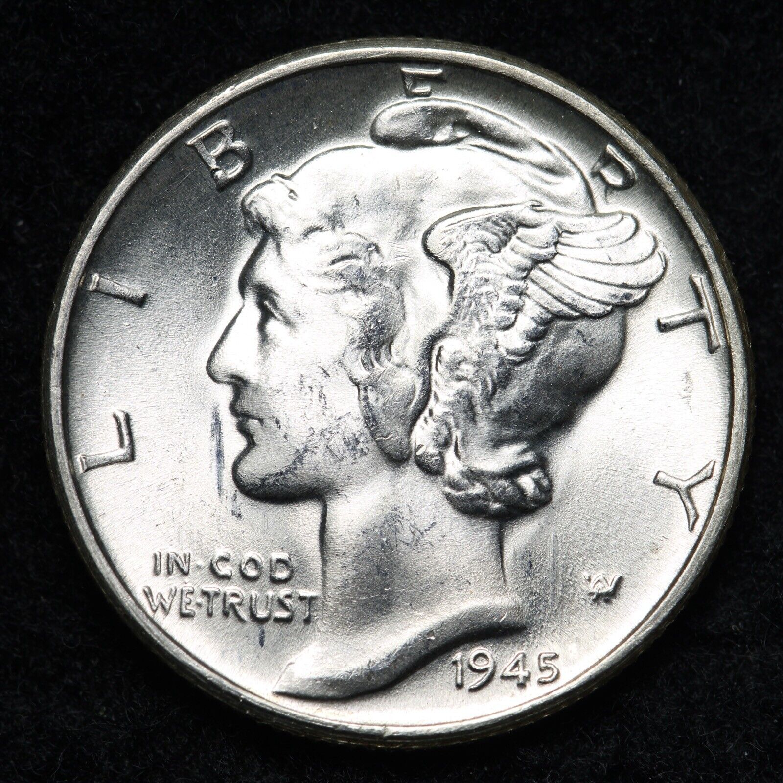 1945 Mercury Silver Dime UNCIRCULATED BU MS E114