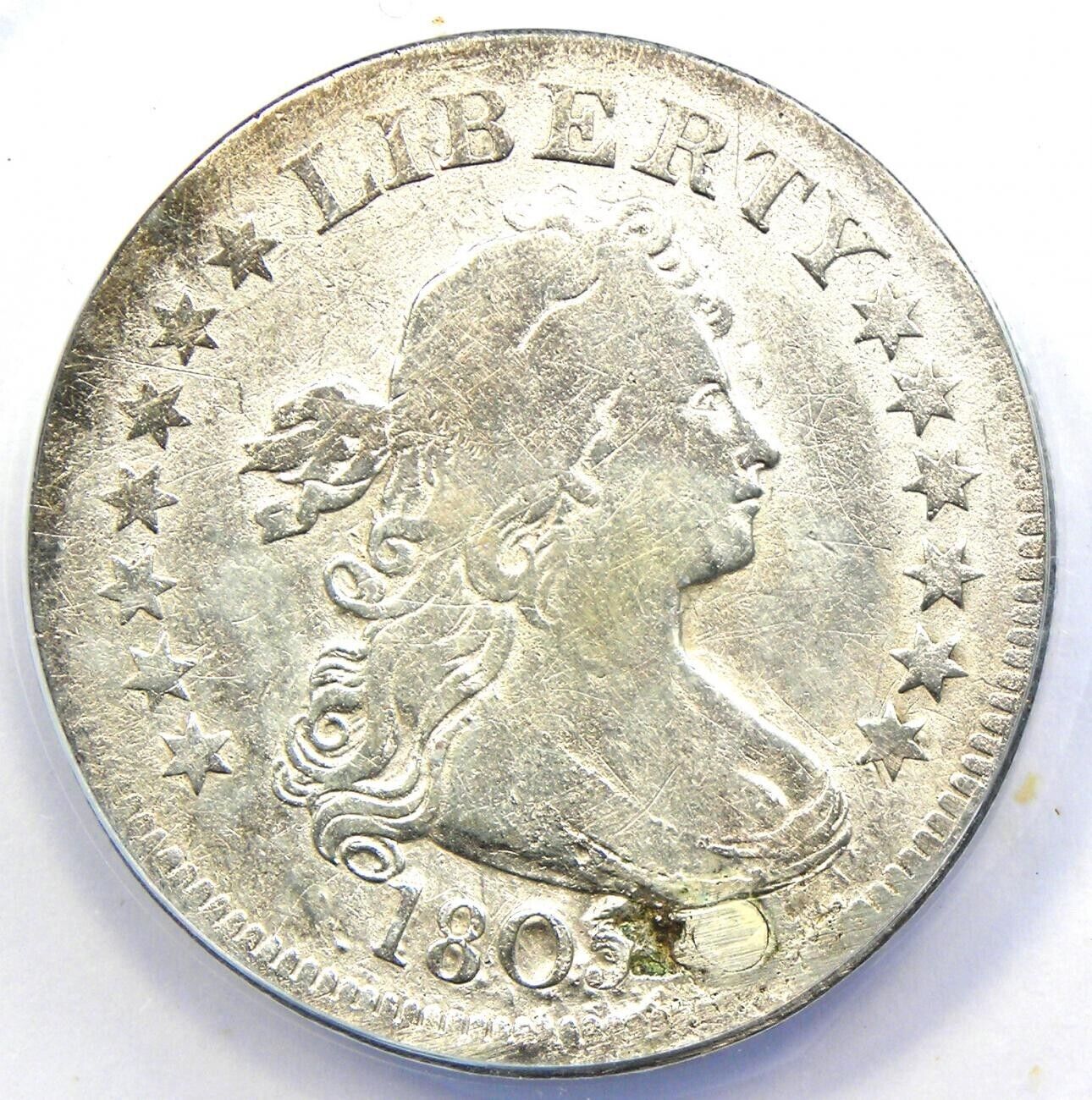 1805 Draped Bust Quarter 25C Coin - ANACS F12