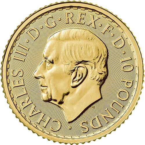 2023 1/10 oz British Gold Britannia Coin - King Charles Obverse