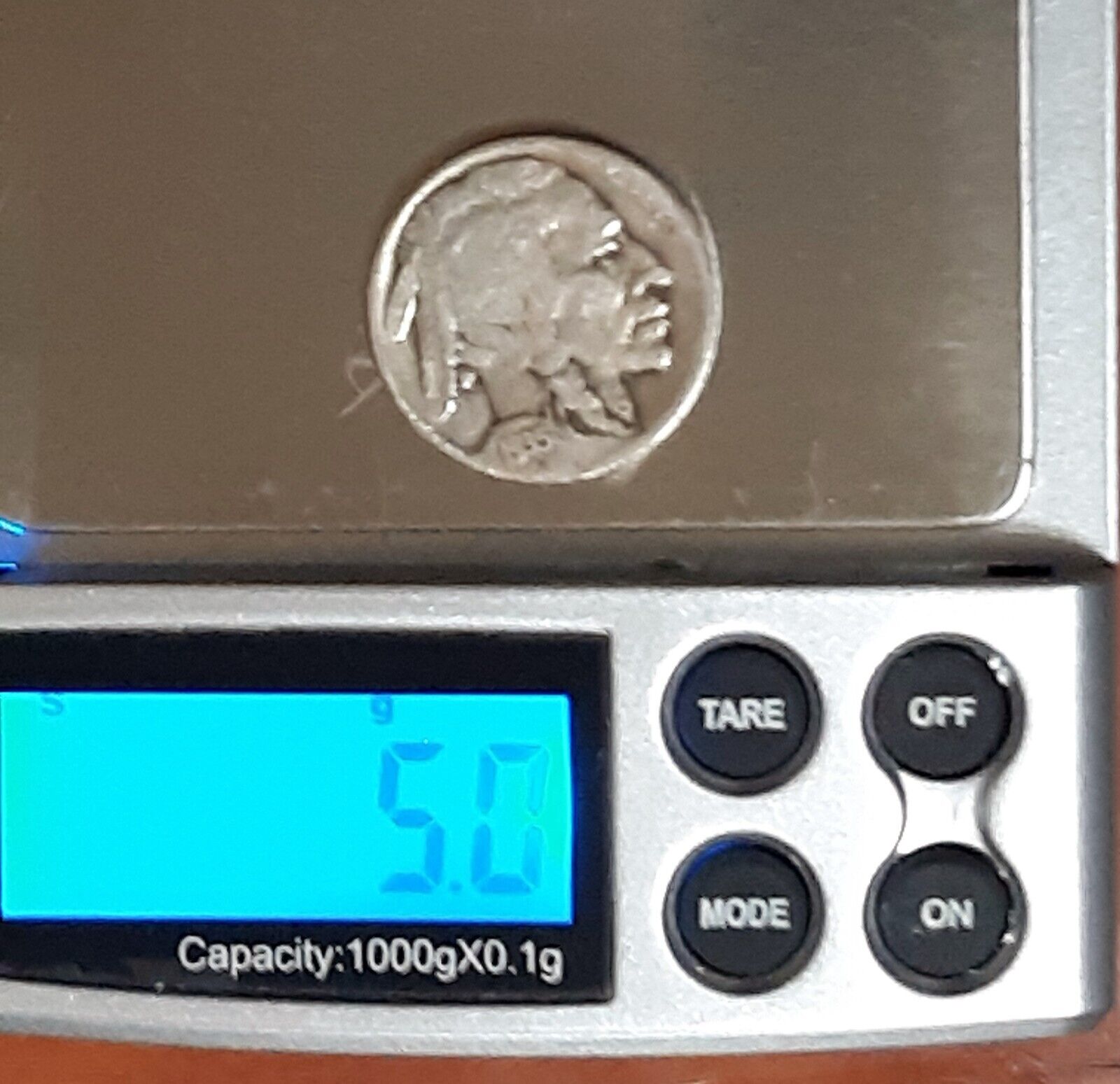 1935 Buffalo 5C with Errors: Double Die Rev- Lamination