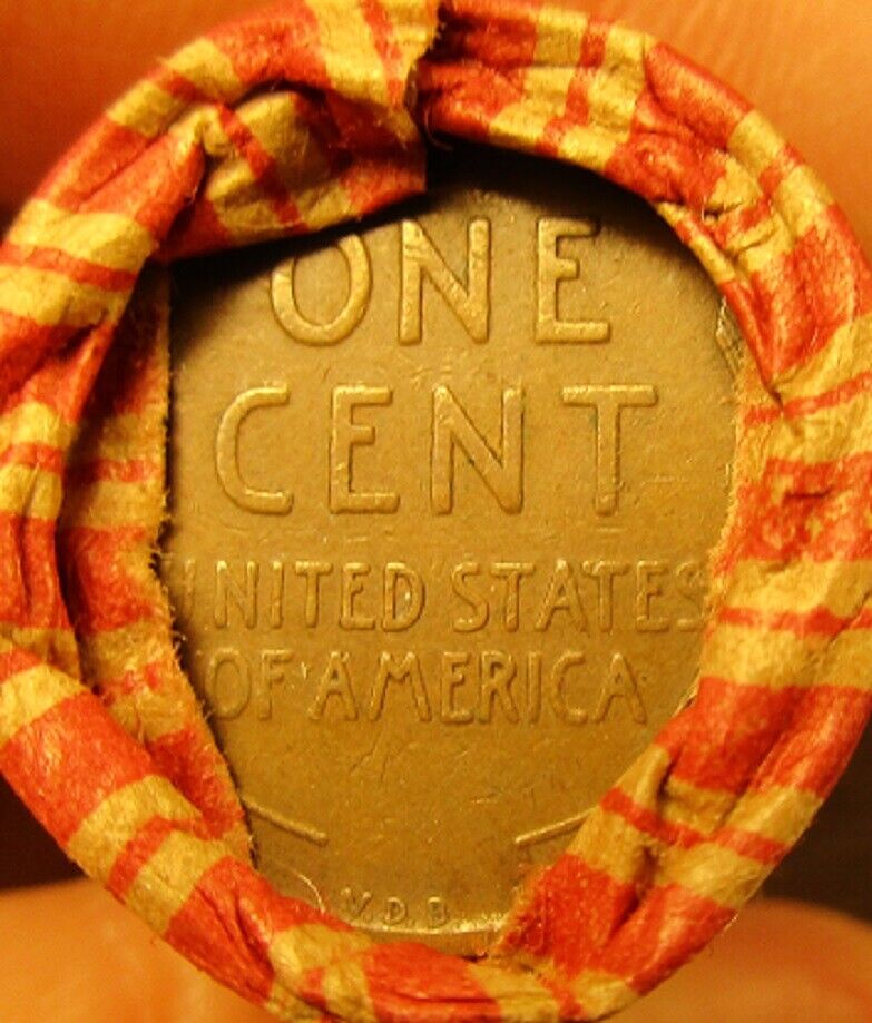 1909 VDB Capped Wheat Penny Roll with Uncirculated Ends